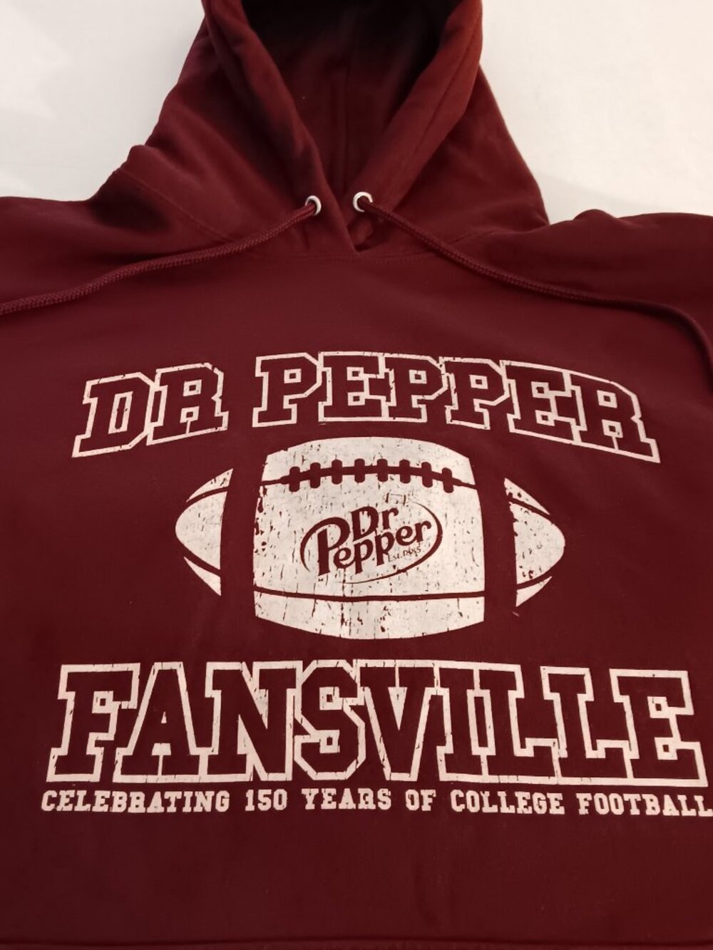 DR. PEPPER FANSVILLE FOOTBALL HOODIE PULLOVER - BURGUNDY -XXL